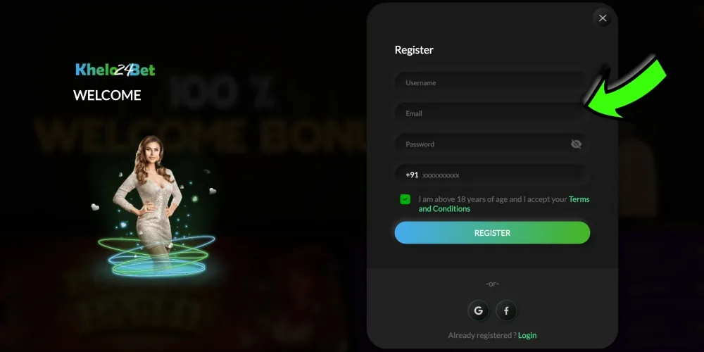 fill the registration form